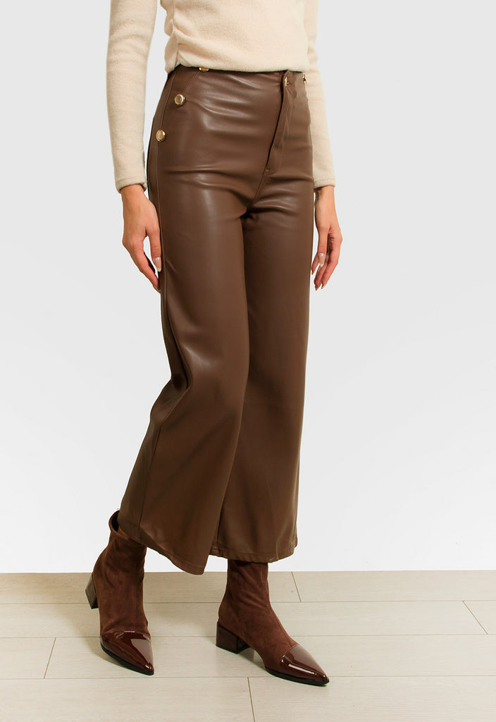 ΠΑΝΤΕΛΟΝΑ ΜΙΝΤΙ ΔΕΡΜΑΤΙΝΗΣ ΜΕ ΧΡΥΣΑ ΚΟΥΜΠΙΑ-ΚΑΦΕ