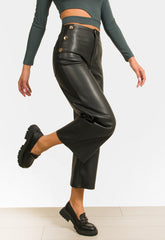 ΠΑΝΤΕΛΟΝΑ ΜΙΝΤΙ ΔΕΡΜΑΤΙΝΗΣ ΜΕ ΧΡΥΣΑ ΚΟΥΜΠΙΑ-ΜΑΥΡΗ