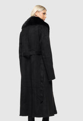 ΠΑΛΤΟ ΜΑΚΡΥ SUEDE ΜΕ ΓΟΥΝΑ-ΜΑΥΡΟ