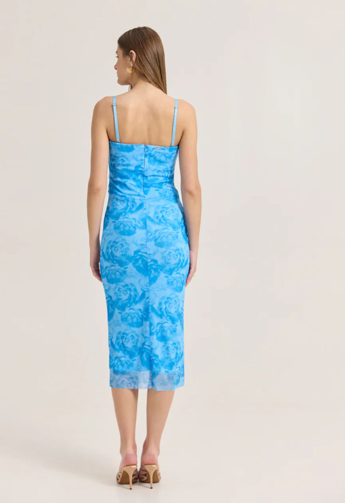 ΦΟΡΕΜΑ STRAPLESS MIDI FLORAL-OCEAN