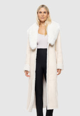 ΠΑΛΤΟ ΜΑΚΡΥ SUEDE ΜΕ ΓΟΥΝΑ-ΕΚΡΟΥ